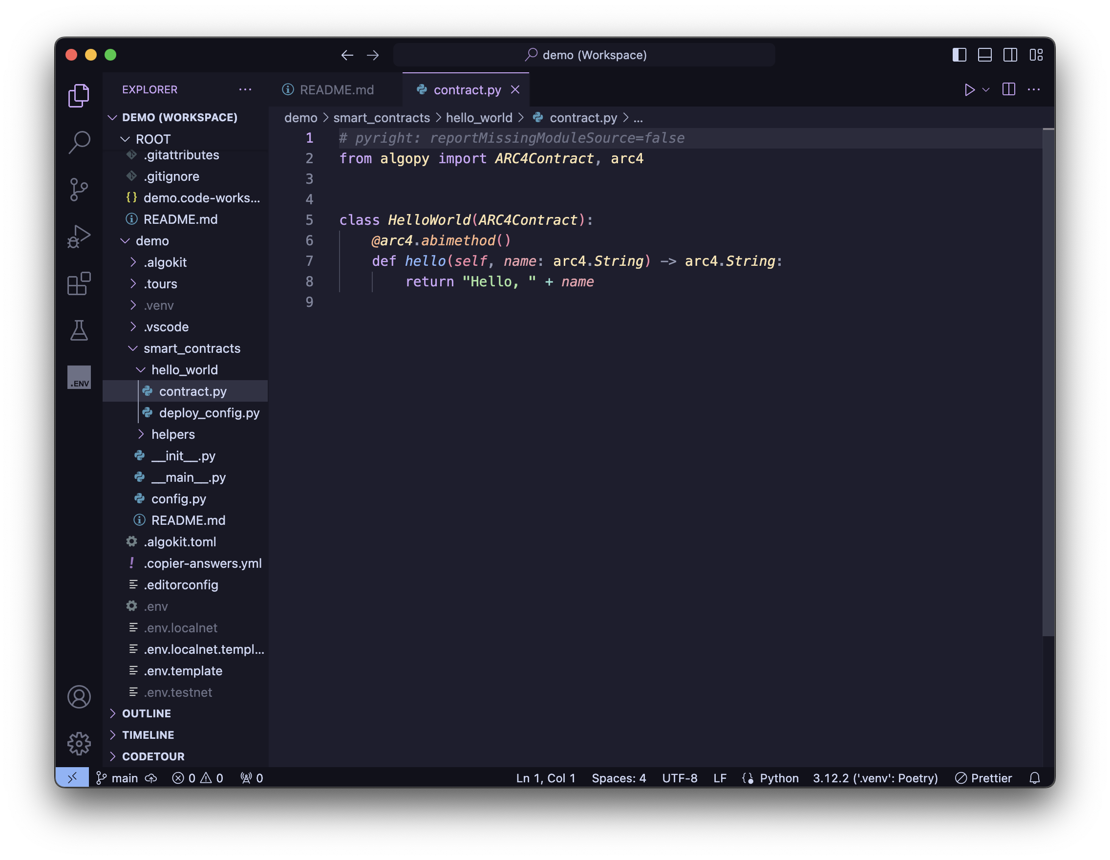 AlgoKit Starter Contract